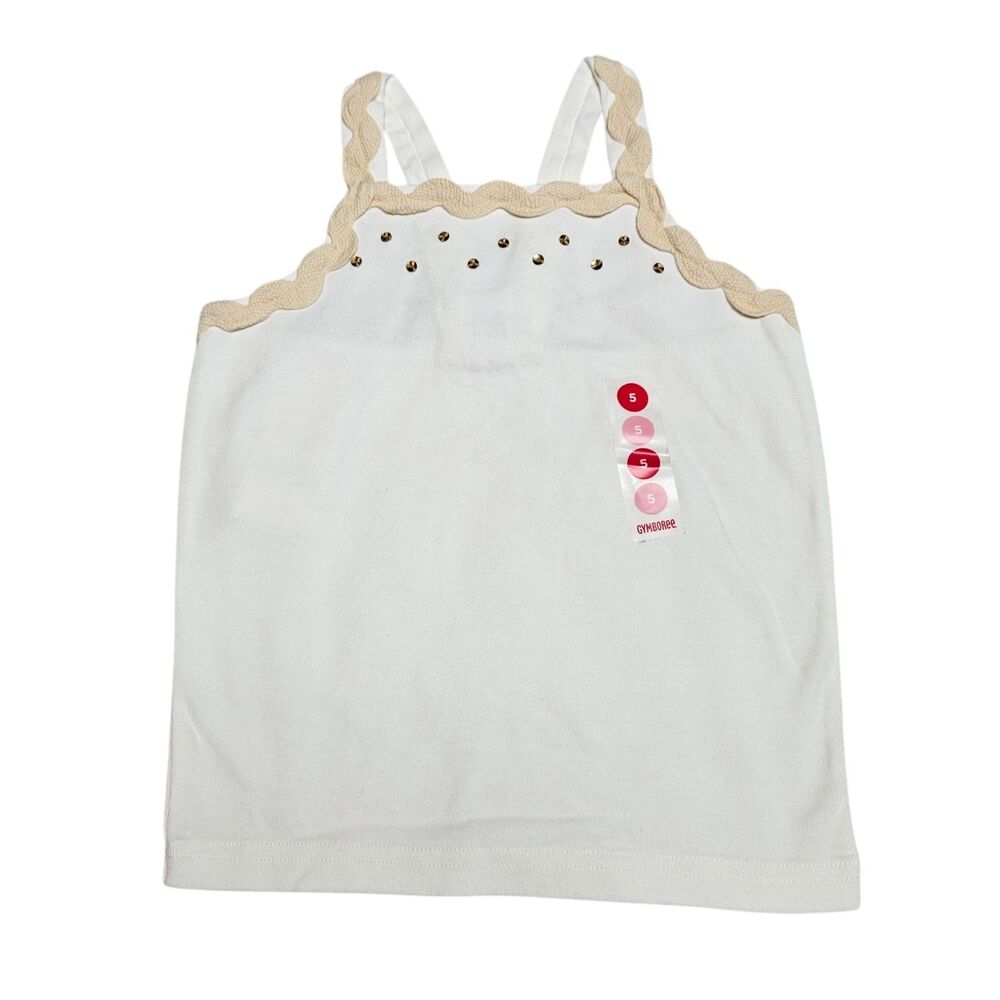 Vintage Gymboree Cami Tank Top Size 5 Cream Gold Sequins 2006 NWT
